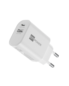 Dual GaN Charger 33W 1 USB-C/1 USB-A PD/PPS/QC - White