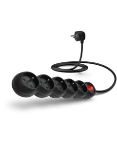 CONNECT IT prodlužovací kabel 230 V, 5 zásuvek, 2 m, s vypínačem (černý)
