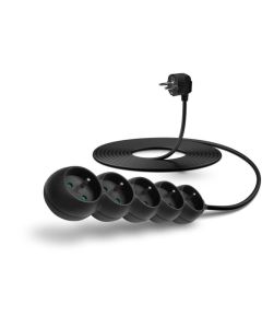 CONNECT IT prodlužovací kabel 230 V, 5 zásuvek, 2 m, bez vypínače (černý)