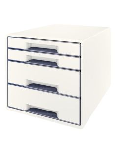 Zásuvkový box Leitz WOW, 4 zásuvky, bílý/šedý