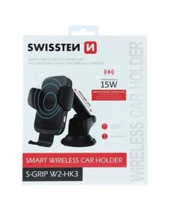 SWISSTEN SMART DRŽÁK DO AUTA S BEZDRÁTOVÝM NABÍJENÍM 15W S-GRIP W2-HK3