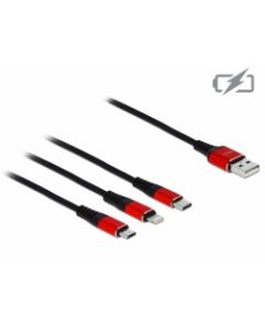 Delock Nabíjecí kabel USB 3 v 1 pro Lightning™ / Micro USB / USB Type-C™, 1 m
