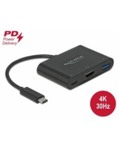 Delock Adaptér USB Type-C™ na HDMI 4K, 30 Hz, s PD USB Typu-A a USB Type-C™ PD