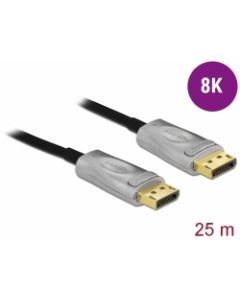 Delock Aktivní optický kabel DisplayPort 1.4 8K 25 m