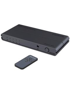 PremiumCord HDMI switch 4:1 s podporou rozlišení 4Kx2K@60Hz, 1080P, HDR, s ovládáním tlačítkem a dálkovým ovladačem