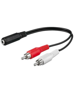 PremiumCord Kabel Jack 3.5mm-2xCINCH F/M 20cm