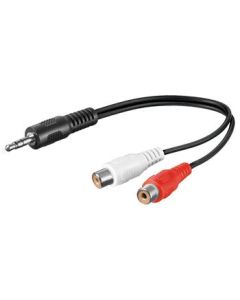 PremiumCord Kabel Jack 3.5mm-2xCINCH M/F 20cm