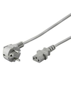 PremiumCord napájecí kabel 240V, délka 2m CEE7 pravoúhlý/IEC C13 šedý