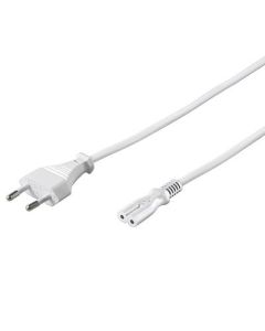 PremiumCord napájecí kabel pro notebooky 2-pólový, délka 3m, bílý