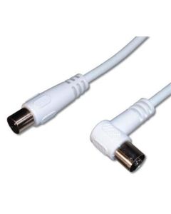PremiumCord TV kabel M/F konektor 90°, 75 Ohm 5m