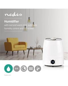 Nedis HUMI120CWT - Zvlhčovač Vzduchu | 5,5 L | Vlhkoměr | LED Obrazovka | Časovač