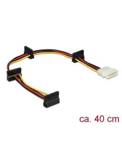 Delock Napájecí kabel Molex 4 pin samec > 4 x SATA 15 pin samice 40 cm