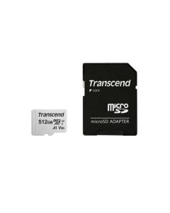 Transcend 512GB microSDXC 300S UHS-I U3 V30 A1 (Class 10) paměťová karta (s adaptérem), 95MB/s R, 40MB/s W