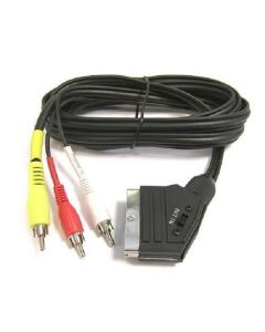 PremiumCord Kabel SCART - 3xCINCH M/M 1.5m in/out přepínač