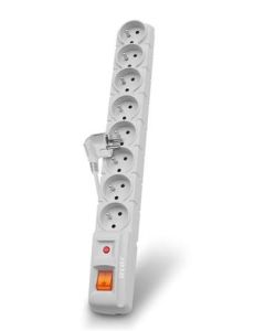 Acar S8 3m kabel, 8 zásuvek, přepěťová ochrana, bílá