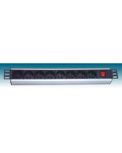 PremiumCord 19" PDU, 1.5U, 8x230V, 2m kabel Euro, vypínač