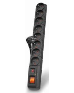 Acar S8 5m kabel, 8 zásuvek, přepěťová ochrana, černá