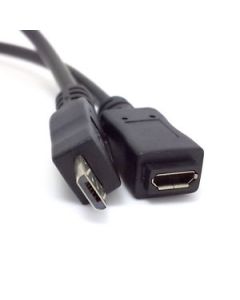 PremiumCord Kabel prodlužovací micro USB 2.0 male-female, černý 2m