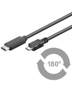 PremiumCord Kabel USB 3.1 konektor C/male - USB 2.0 konektor Micro-B/male, 0,6m