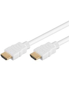 PremiumCord HDMI High Speed + Ethernet kabel, white zlacené konektory, 0,5m