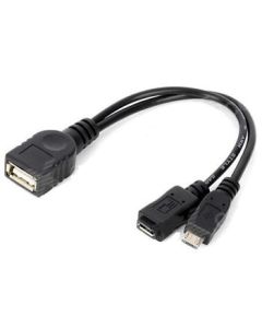 PremiumCord USB redukce kabel USB A/female+Micro USB/female - Micro USB/male OTG