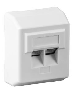 PremiumCord Zásuvka 2xRJ45 na omítku, UTP Cat5e