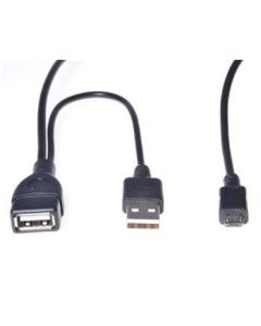 PremiumCord USB redukce kabel USB A/female+USB A/male - Micro USB/male OTG