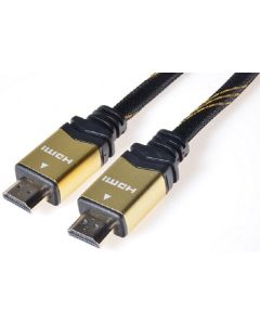 PremiumCord GOLD HDMI High Speed + Ethernet kabel, zlacené konektory, 2m