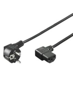 PremiumCord Kabel síťový 230V k počítači 3m, IEC konektor do úhlu 90°