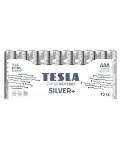 TESLA SILVER+ alkalická baterie AAA (LR03, mikrotužková, fólie) 10 ks