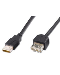 PremiumCord USB 2.0 kabel prodlužovací, A-A, 20cm černá