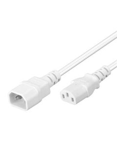 PremiumCord Prodlužovací kabel síť 230V, C13-C14, bílý 1m