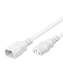 PremiumCord Prodlužovací kabel síť 230V, C13-C14, bílý 3m