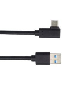 PremiumCord Kabel USB typ C/M zahnutý konektor 90° - USB 3.0 A/M, 3m