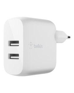 Belkin BOOST CHARGE™ Duální 24W USB-A nástěnná nabíječka, bílá