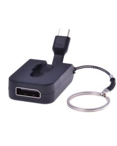 PremiumCord Adaptér USB 3.1 Typ-C male na DisplayPort female,zasunovací kabel a kroužek na klíče