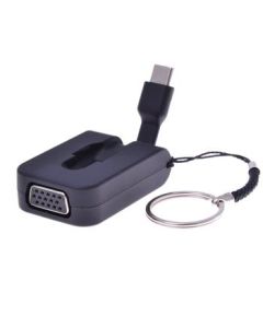 PremiumCord Adaptér USB 3.1 Typ-C male na VGA female,zasunovací kabel a kroužek na klíče