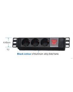 10" napájecí panel OC 3x230V-2m PPO Black