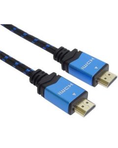 PremiumCord Ultra HDTV 4K@60Hz kabel HDMI 2.0b kovové+zlacené konektory 1,5m bavlněné opláštění kabelu