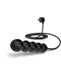 CONNECT IT prodlužovací kabel 230 V, 5 zásuvek, 3 m, bez vypínače (černý)