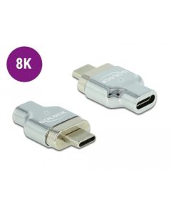 Delock Magnetický adaptér Thunderbolt™ 3 / USB Type-C™ (režim DP Alt), 8K 30 Hz ze zástrčkového na zásuvkový