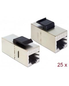 Delock Keystone Modul RJ45 jack > RJ45 jack Cat.6 kompaktní 25 ks