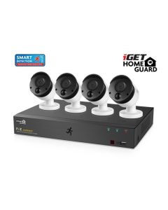 iGET HOMEGUARD HGNVK85304 - systém s PoE napájením, 8-kanálové NVR + 4x HGNVK930CAM FullHD kamera