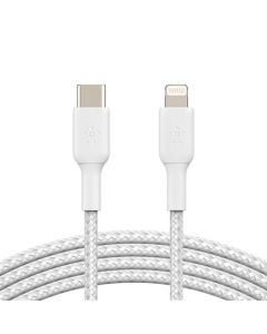Belkin BOOST CHARGE™ Lightning/USB-C kabel, 1m, bílý - odolný