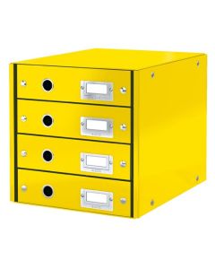 LEITZ Zásuvkový box Click&Store, 4 zásuvky, žlutá
