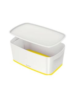 LEITZ Úložný box s víkem  MyBox, velikost S, bílá/žlutá