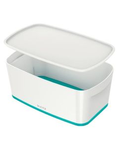 LEITZ Úložný box s víkem  MyBox, velikost S, bílá/ledově modrá