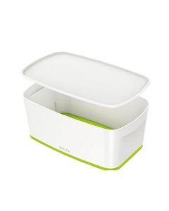 LEITZ Úložný box s víkem  MyBox, velikost S, bílá/zelená