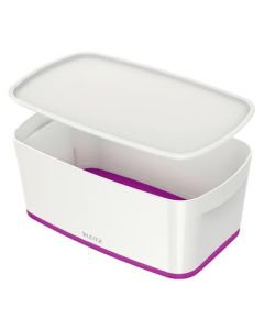 LEITZ Úložný box s víkem  MyBox, velikost S, bílá/fialová