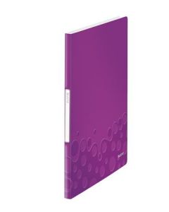 LEITZ Katalogová kniha WOW, PP, 20 kapes, purpurová